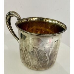 Vintage SAART Sterling Silver Baby Cup Gold Wash 925 Christening